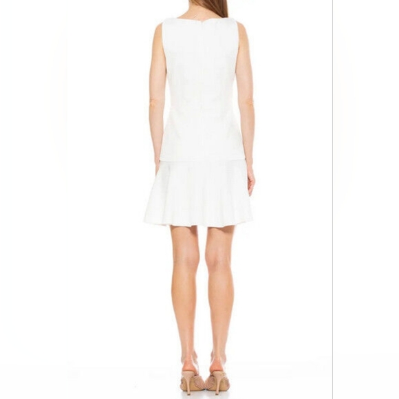 ALEXIA ADMOR Yvette Sleeveless Drop-Waist Dress, X-Large, Ivory - Picture 3 of 5